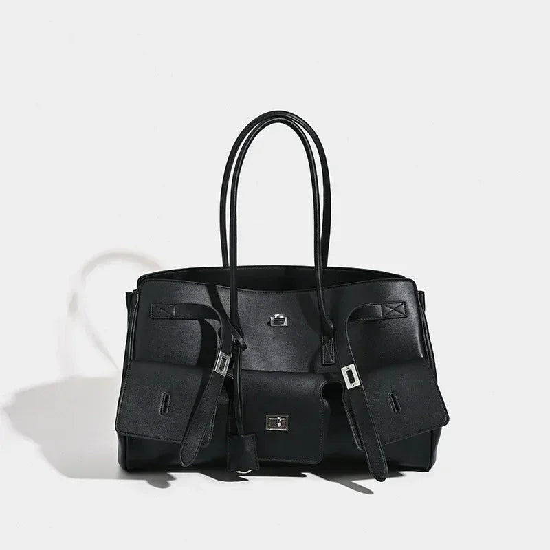 Sac fourre-tout Designer Wings en cuir véritable, sac à bandoulière pour femme de grande capacité pour les trajets quotidiens, sac à main polyvalent de style locomotive luxueux