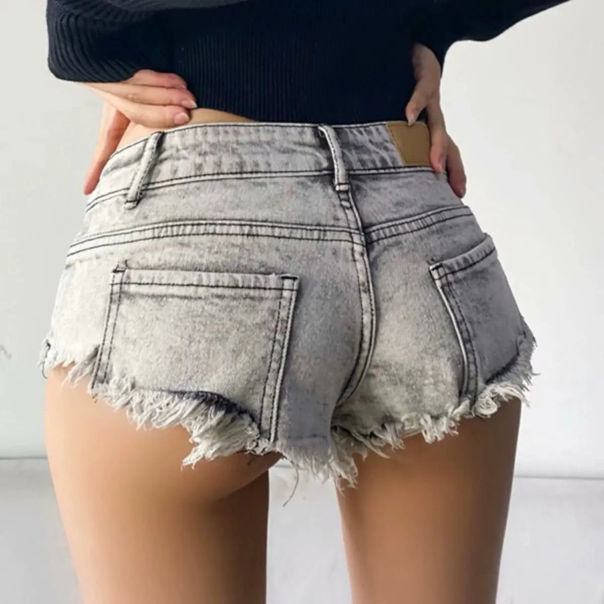 Short en jean d'été pour femmes taille basse, short en jean extensible, hot pants, design triangle sexy, rehausseur de fesses, streetwear décontracté DURIKIES