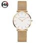 Montre pour femme HANNAH MARTIN en acier inoxydable de qualité, mouvement à quartz japonais, étanche, 36 mm, entièrement or rose, idéale pour le dropshipping.