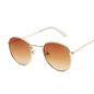 Lunettes de soleil rondes métalliques petites pour femme, vintage, de marque, pour voyage, classiques, lunettes de soleil mode rétro pour femme