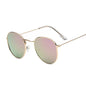 Lunettes de soleil rondes métalliques petites pour femme, vintage, de marque, pour voyage, classiques, lunettes de soleil mode rétro pour femme