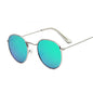 Lunettes de soleil rondes métalliques petites pour femme, vintage, de marque, pour voyage, classiques, lunettes de soleil mode rétro pour femme