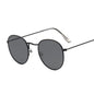 Lunettes de soleil rondes métalliques petites pour femme, vintage, de marque, pour voyage, classiques, lunettes de soleil mode rétro pour femme