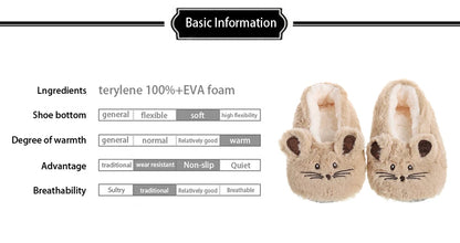 Pantoufles d’intérieur floues pour femmes, hiver, fourrure chaude en peluche, antidérapantes avec adhérence, chaussures d’intérieur moelleuses et confortables pour femmes paresseuses, oreilles de souris, chaussures de