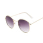 Lunettes de soleil rondes métalliques petites pour femme, vintage, de marque, pour voyage, classiques, lunettes de soleil mode rétro pour femme