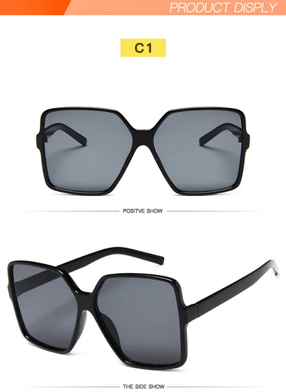 Lunettes de soleil oversize pour femme, dégradées, en plastique, de marque créateur, lunettes de soleil féminines UV400
