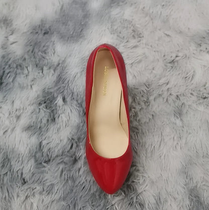 LOSLANDIFEN Escarpins à talons hauts pour femmes 14 cm, bout rond, stilettos, talons femme sexy, chaussures de mariage rouges pour dames, talons plateforme noirs
