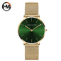 Montre pour femme HANNAH MARTIN en acier inoxydable de qualité, mouvement à quartz japonais, étanche, 36 mm, entièrement or rose, idéale pour le dropshipping.