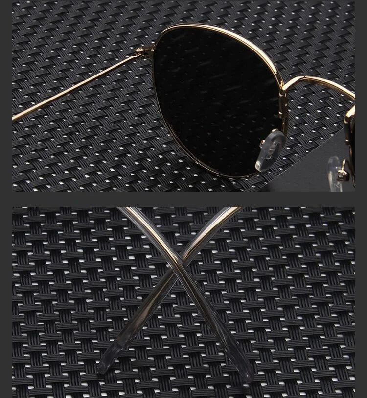 Lunettes de soleil rondes métalliques petites pour femme, vintage, de marque, pour voyage, classiques, lunettes de soleil mode rétro pour femme