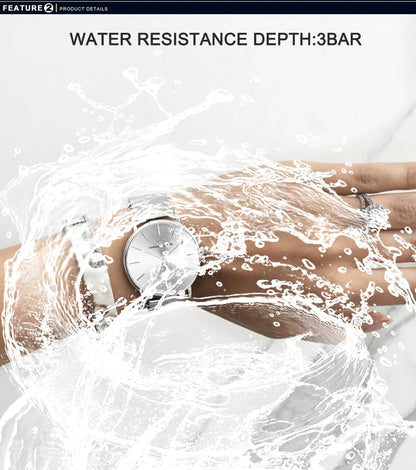 Montre pour femme HANNAH MARTIN en acier inoxydable de qualité, mouvement à quartz japonais, étanche, 36 mm, entièrement or rose, idéale pour le dropshipping.