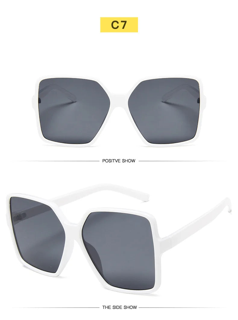 Lunettes de soleil oversize pour femme, dégradées, en plastique, de marque créateur, lunettes de soleil féminines UV400