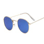 Lunettes de soleil rondes métalliques petites pour femme, vintage, de marque, pour voyage, classiques, lunettes de soleil mode rétro pour femme