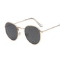 Lunettes de soleil rondes métalliques petites pour femme, vintage, de marque, pour voyage, classiques, lunettes de soleil mode rétro pour femme