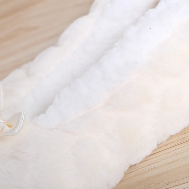 Pantoufles d’intérieur floues pour femmes, hiver, fourrure chaude en peluche, antidérapantes avec adhérence, chaussures d’intérieur moelleuses et confortables pour femmes paresseuses, oreilles de souris, chaussures de