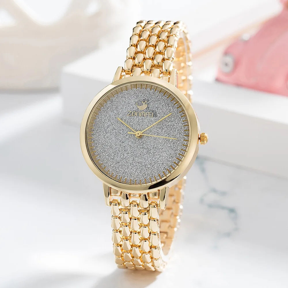 Montre femme de luxe au tempérament élégant, montre-bracelet pour femme avec bracelet, lot de 3 pièces, montre à chaîne pour anniversaire, reloj feminino