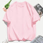 T-shirt femme Y2K 100 % coton, t-shirt décontracté de couleur unie, col rond, hauts d’été pour femmes, mode oversize, sportswear féminin tendance.