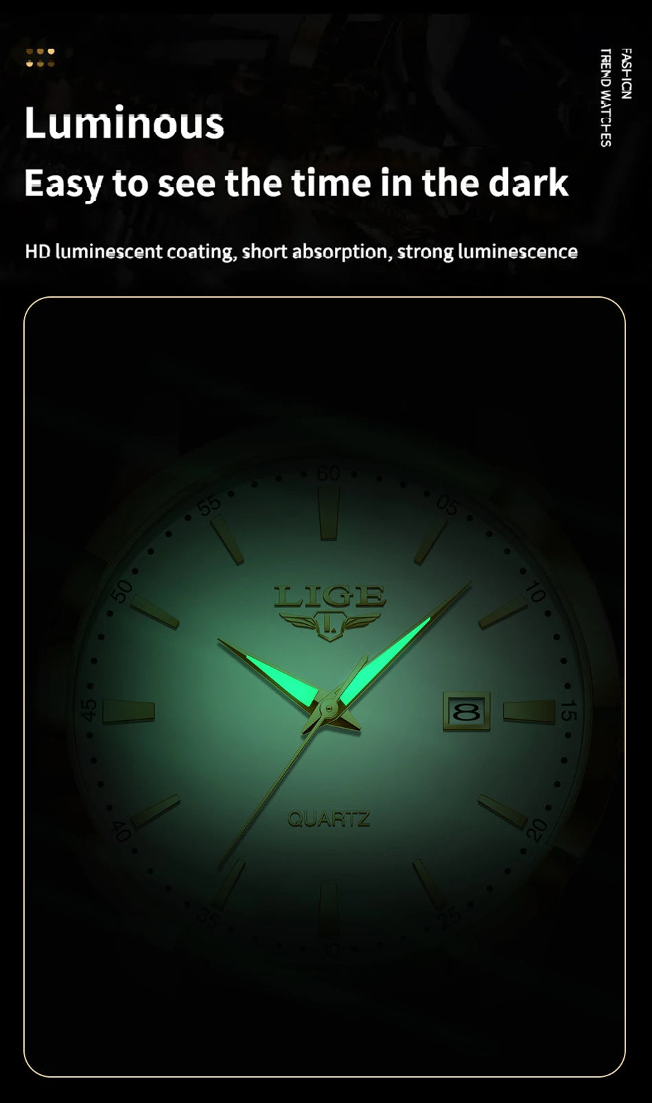 Montre Homme LIGE Nouvelle Montre de Luxe en Cuir Marron pour Homme, Montre Homme Mode Business, Montre Sport d’Extérieur Étanche à Quartz pour Homme