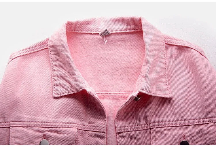 Veste en jean classique pour femmes Jeans 2023 vestes en jean boyfriend pour femmes manteau oversize ample veste femme violet blanc jaune femme