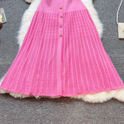 Marque YuooMuoo Fashion robe longue tricotée élégante à patchwork printemps été pour femmes, robe-chemise en pull de luxe, robe de fête pour femme Vestido
