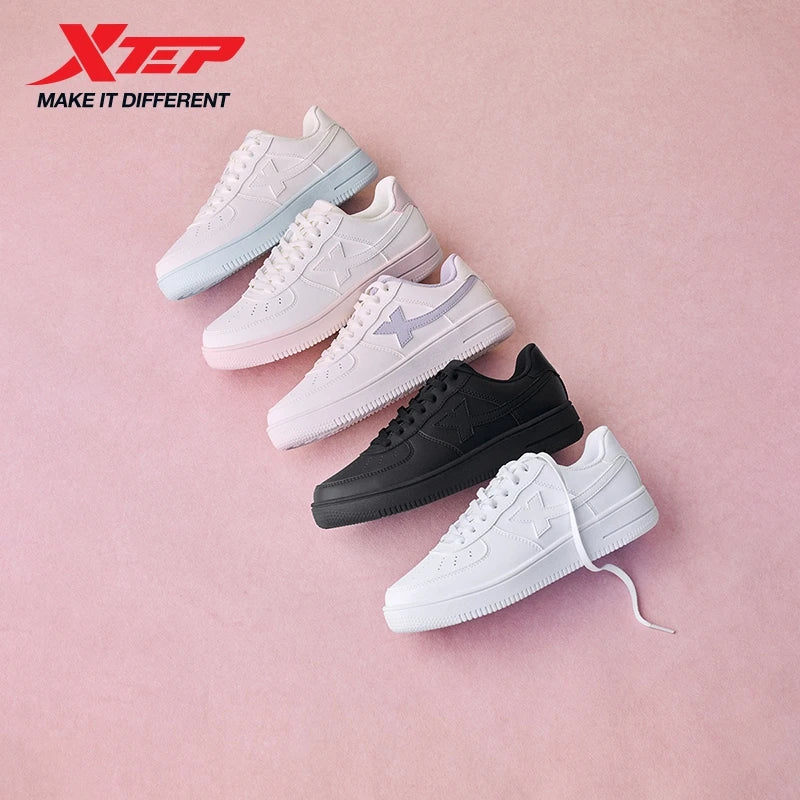 Baskets blanches Xtep pour femmes, printemps 2026, chaussures de couple polyvalentes, tendance et décontractées, à semelle épaisse rehaussante, chaussures de sport pour femmes 874118319851