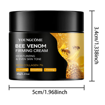 Crème premium au venin d’abeille pour le visage et le cou, boost de collagène, raffermissement et effet liftant de la peau, hydratant naturel non gras, soin doux amélioré