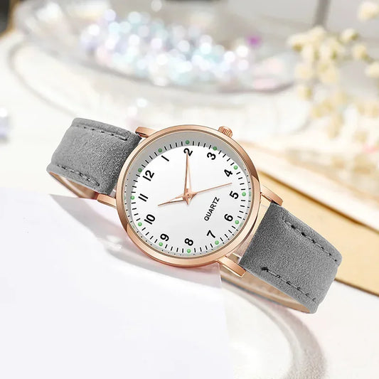 Montres-bracelets pour femmes Montre Femme Montres pour femmes Bracelet en cuir lumineux Montre simple Montre élégante à la mode Montre à quartz Reloj Mujer