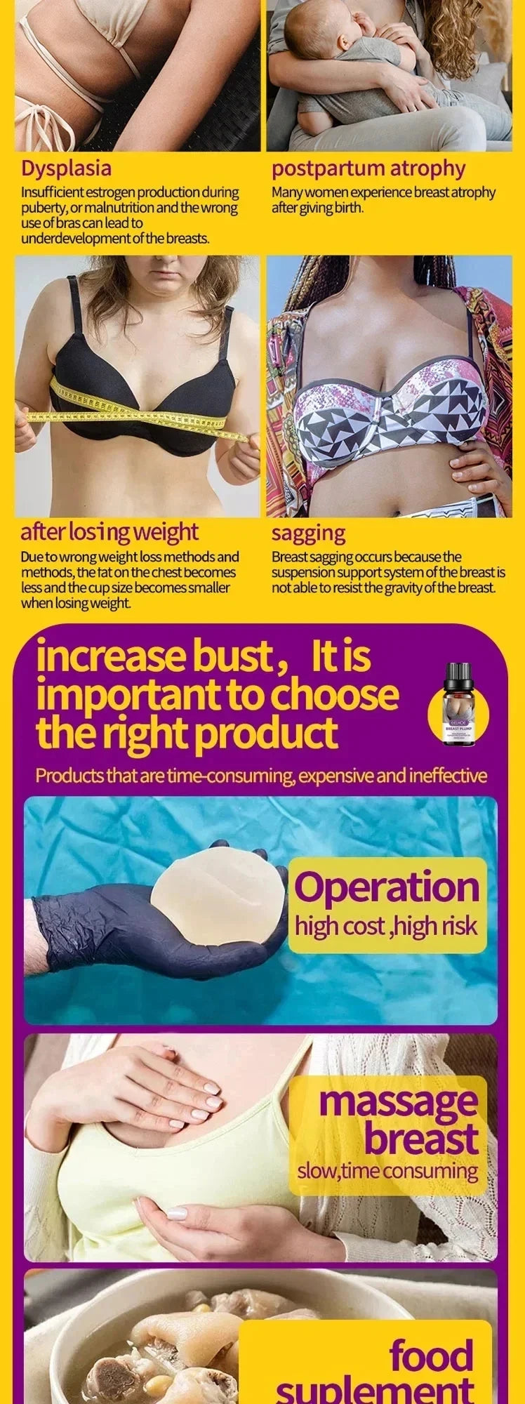 Huile essentielle de massage pour les seins, raffermissante, repulpante, favorisant la croissance, améliorant le volume, restaurant l’élasticité, huile d’augmentation mammaire sexy pour femmes