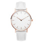 Montre élégante pour femme, simple, nouvelle collection 2023, rose et blanc, bracelet en cuir, montre-bracelet pour femme avec robe, montre féminine décontractée, idée cadeau tendance, Montre Femme