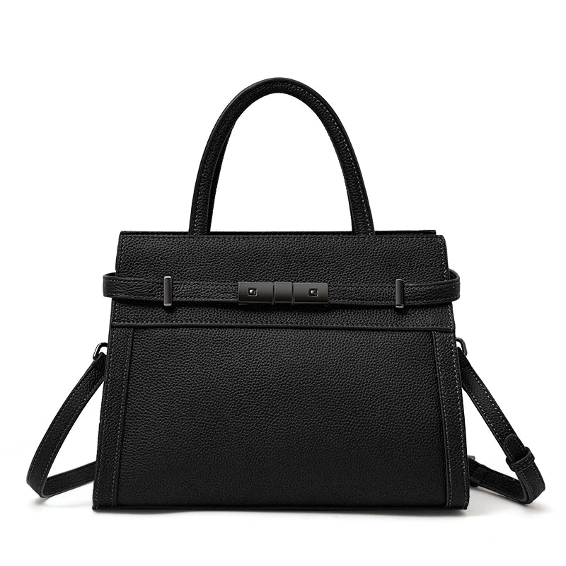 Sac pour femme en cuir véritable en cuir de vachette pleine fleur original, sac cabas simple à porter à la main ou à l’épaule, style professionnel