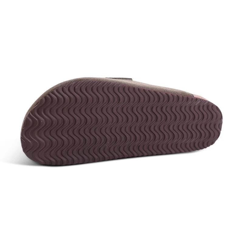 Litfun Nouveaux sabots pour femmes, mules en suède de liège tendance pour femmes, chaussons classiques en liège antidérapants pour l’extérieur avec soutien de la voûte plantaire