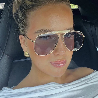 Nouvelles lunettes de soleil aviateur classiques en métal à la mode pour femmes et hommes, design vintage de marque, lunettes de soleil pour extérieur, voyage et conduite, protection UV400, lunettes