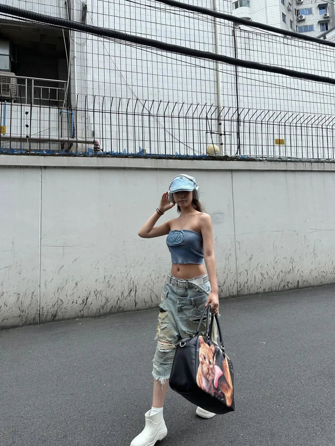 Jeans déchirés Y2K pour femmes style Harajuku Wasteland pantalon en denim baggy pantalon jean vintage boyfriend oversize vêtements japonais des années 2000