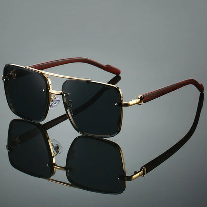 KAMMPT Fashion Lunettes de soleil rétro carrées en métal pour femme, design original de marque, lunettes de conduite nouvelles à double pont style pilote