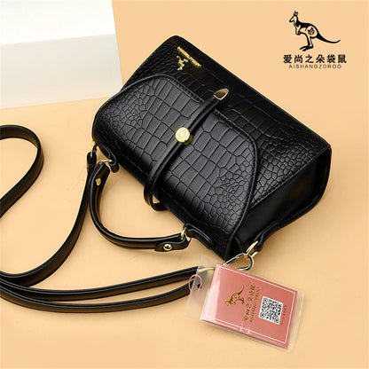 Sacs bandoulière en cuir crocodile 2024 pour femmes, sacs messager d’épaule pour femme, sacs à main et porte-monnaie de luxe de créateur pour dames.
