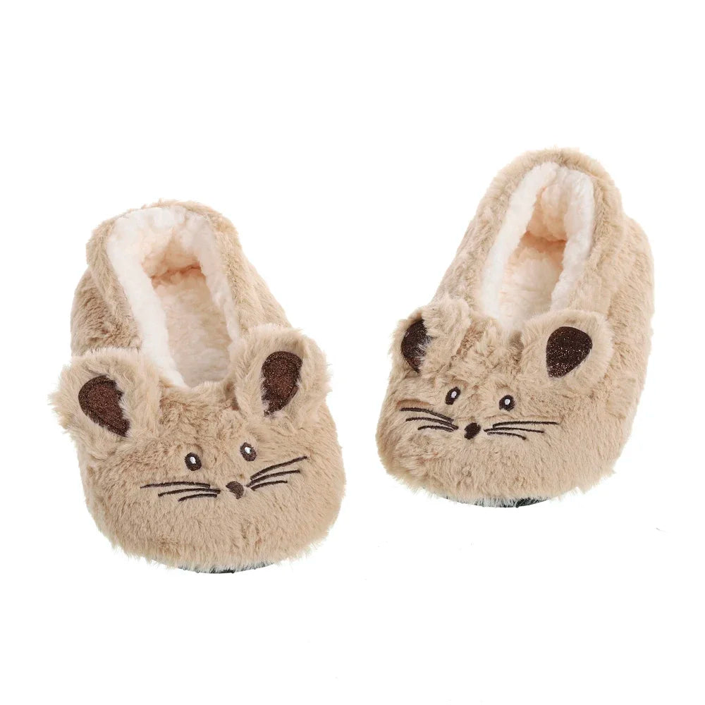Pantoufles d’intérieur floues pour femmes, hiver, fourrure chaude en peluche, antidérapantes avec adhérence, chaussures d’intérieur moelleuses et confortables pour femmes paresseuses, oreilles de souris, chaussures de