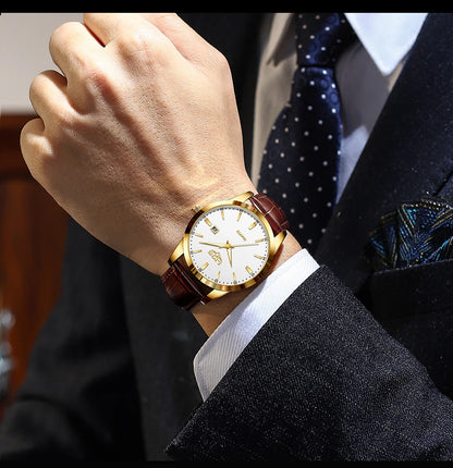 Montre Homme LIGE Nouvelle Montre de Luxe en Cuir Marron pour Homme, Montre Homme Mode Business, Montre Sport d’Extérieur Étanche à Quartz pour Homme