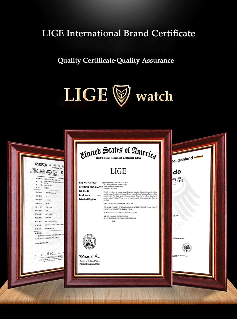 Montre pour femme LIGE 2026 nouvelle montre élégante en céramique à quartz, montre tendance étanche avec affichage lumineux, montre-bracelet pour femme + BOÎTE