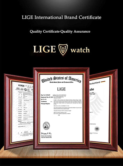 Montre pour femme LIGE 2026 nouvelle montre élégante en céramique à quartz, montre tendance étanche avec affichage lumineux, montre-bracelet pour femme + BOÎTE