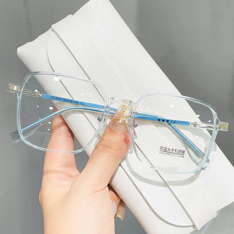 Lunettes de lecture tendance et à la mode pour femmes, anti-lumière bleue, pour la presbytie, lunettes haute définition unisexes avec monture transparente