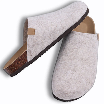Mules en daim pour femmes Comwarm Fashion, pantoufles, sabots pour hommes, sandales à semelle intérieure en liège avec soutien de la voûte plantaire, claquettes d’extérieur pour la plage, chaussures d’intérieur