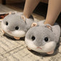 Pantoufles hamster câlines et mignonnes pour femmes, hiver automne, en peluche chaude, chaussures nuage pour chambre, pantoufles familiales pour femme, pantoufles animaux kawaii