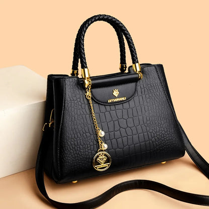 Sac à main élégant à poignée tressée pour femmes, sac à poignée supérieure en cuir de haute qualité, sac bandoulière et porté épaule pour dames, cabas décontracté de qualité