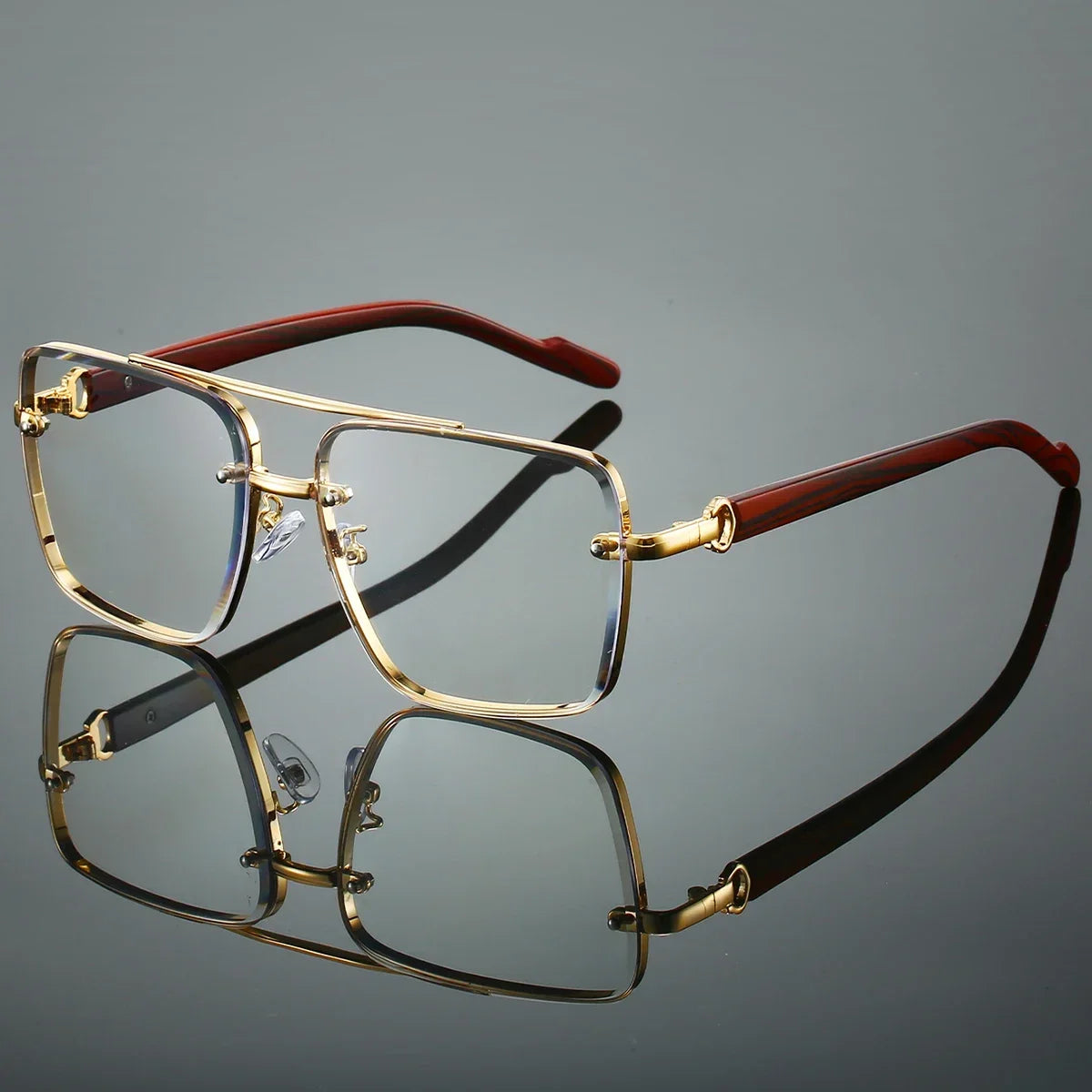 KAMMPT Fashion Lunettes de soleil rétro carrées en métal pour femme, design original de marque, lunettes de conduite nouvelles à double pont style pilote
