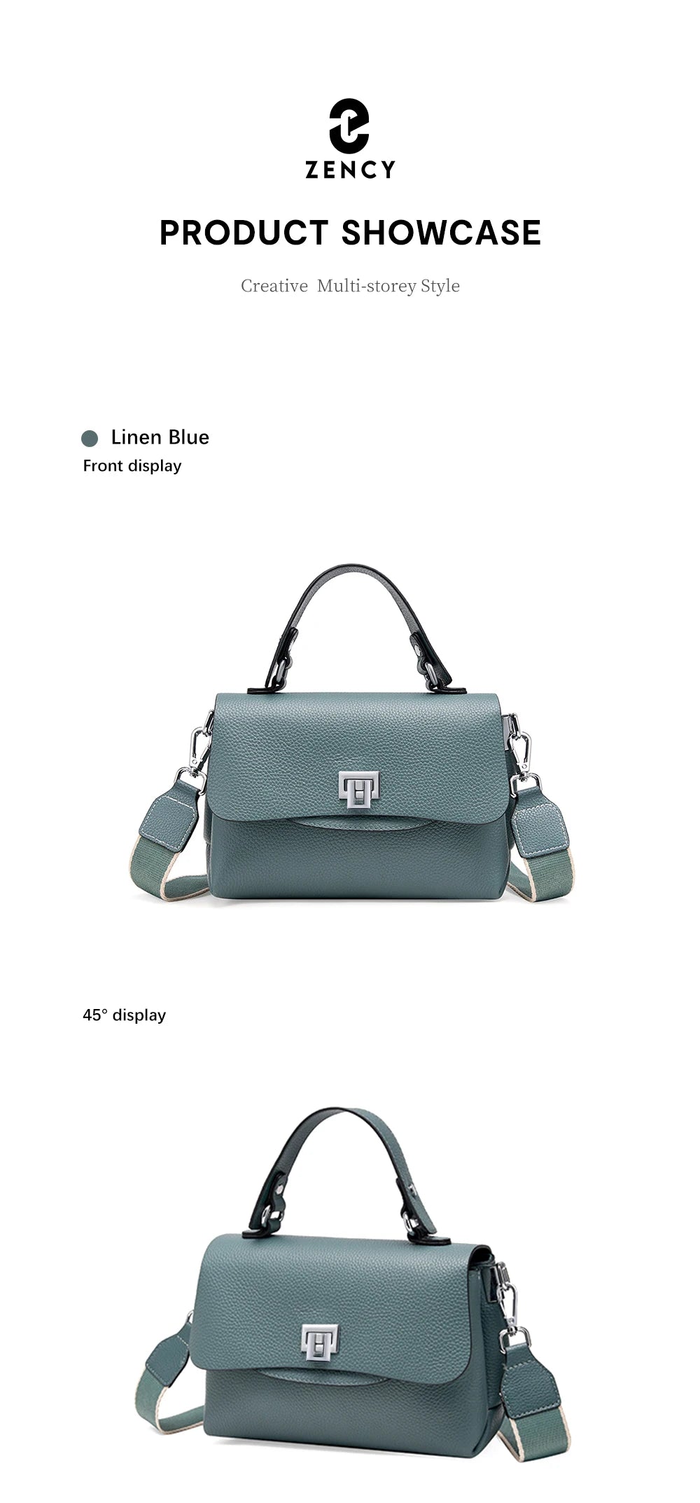 Sac à main Zency pour femme en cuir véritable avec poignée supérieure, style enveloppe simple et tendance, sac à bandoulière de marque de luxe, petit sac bandoulière croisé pour femme