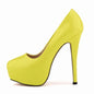 LOSLANDIFEN Escarpins à talons hauts pour femmes 14 cm, bout rond, stilettos, talons femme sexy, chaussures de mariage rouges pour dames, talons plateforme noirs