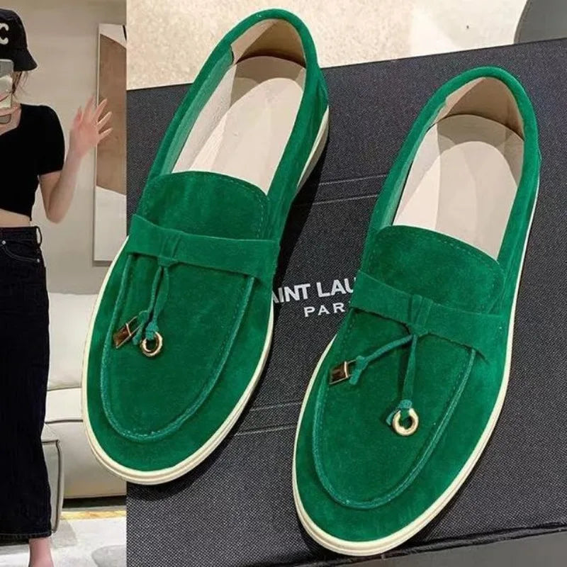 Chaussures plates pour femmes 2025 nouvelle tendance printemps automne, mocassins compensés en daim, décontractés, chaussures de marche antidérapantes pour femmes, Chaussure Femme Scarpe Da Donna