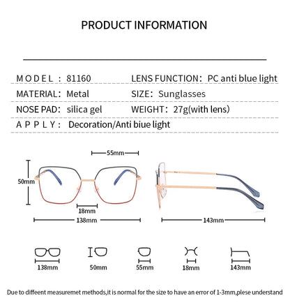 JMISUS Fashion Femme Lunettes optiques carrées avec verres correcteurs anti-lumière bleue photochromiques gris en forme de papillon, lunettes de vue sur ordonnance
