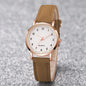 Montre de mode décontractée pour femme avec cadran arabe, bracelet en cuir, mouvement à quartz, montre pour femme, horloge pour filles, cadeau