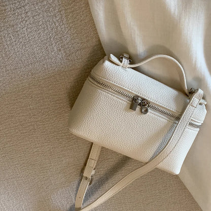Sac à bandoulière en grain de litchi au style haut de gamme et de niche, mode simple, type boîte à lunch pour femme, exquis mini sac à main porté main et en bandoulière