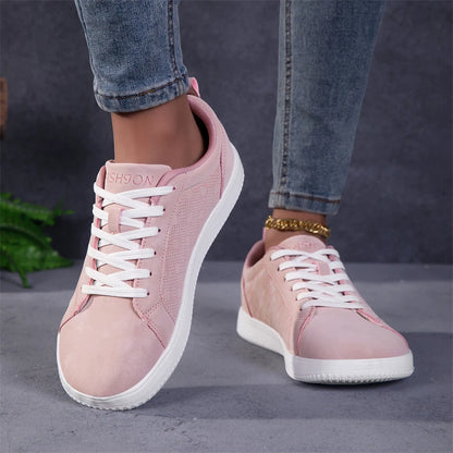 Chaussures de marche roses pour femmes, confortables, à bout large, baskets barefoot pour femmes, baskets plates antidérapantes, chaussures de sport décontractées pour femmes, chaussures d’entraînement pour femmes